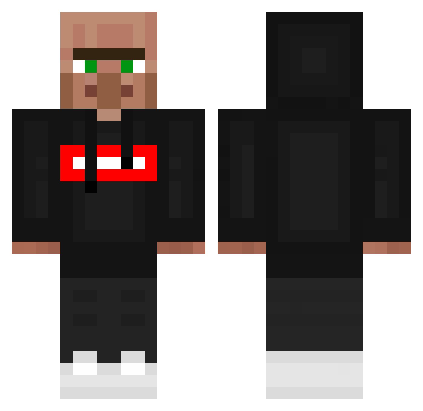 C00LKAST Minecraft skin, front and back view