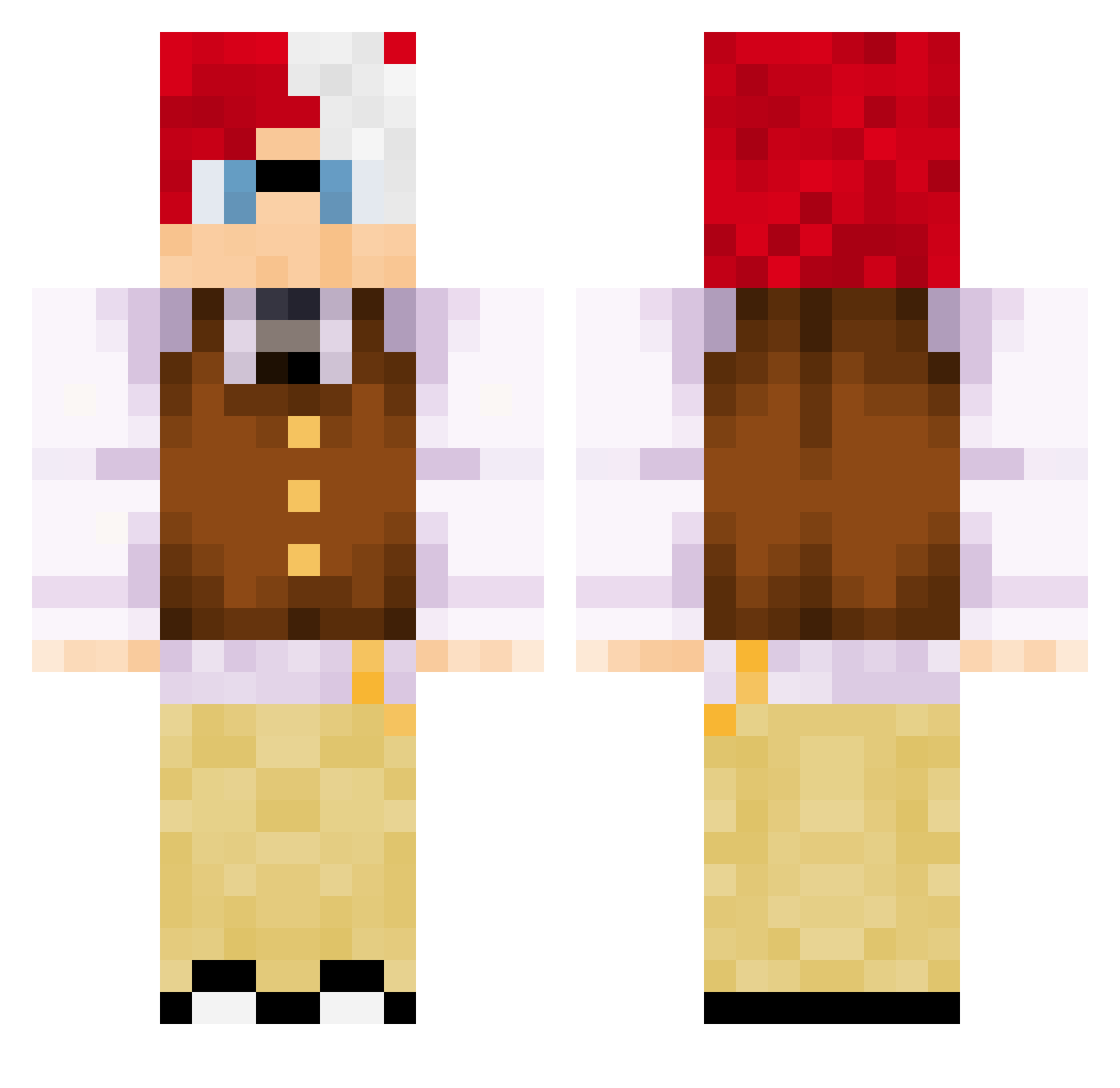 Shyline Minecraft skin, front and back view