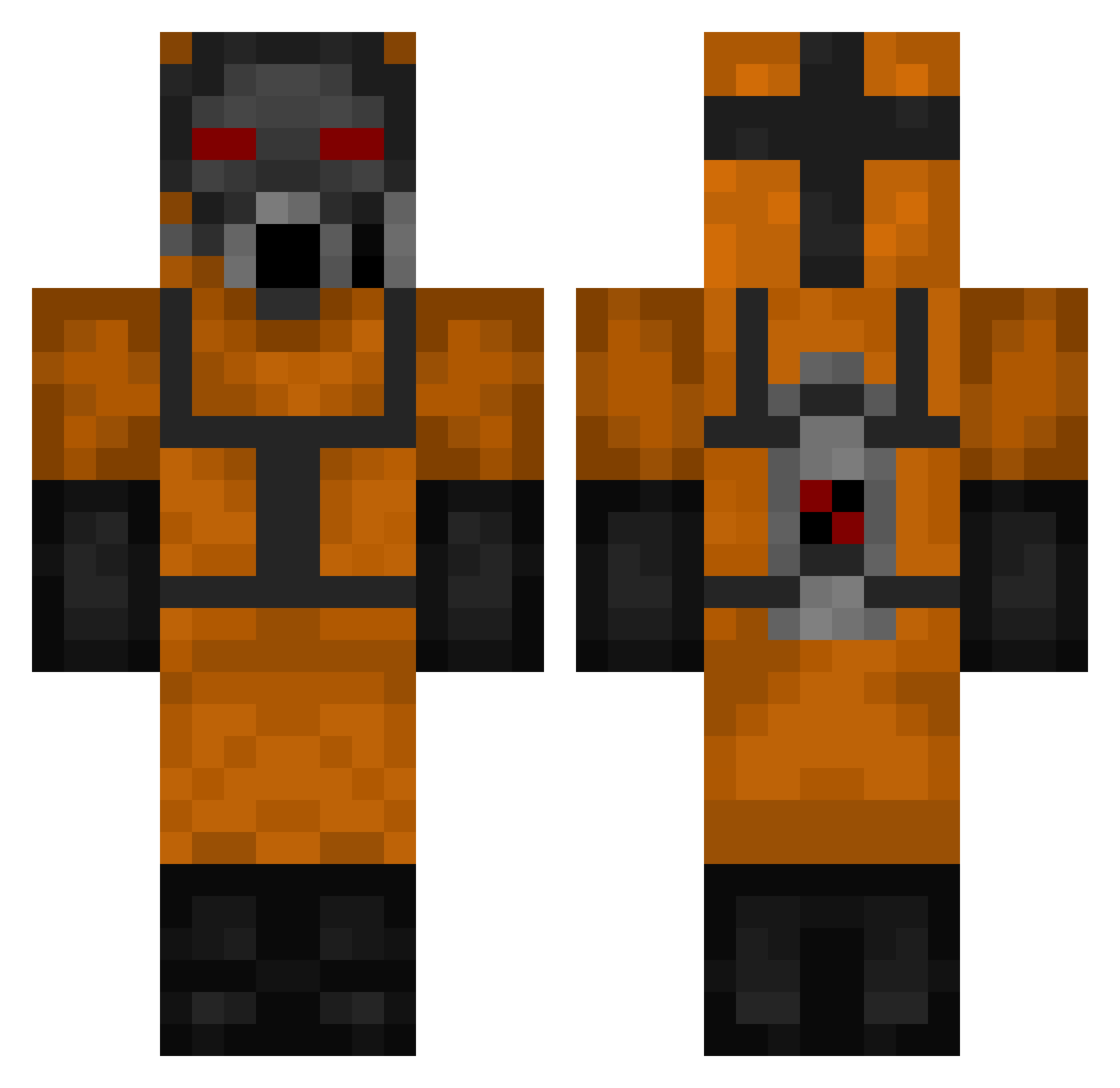 Protogalaxy Minecraft skin, front and back view
