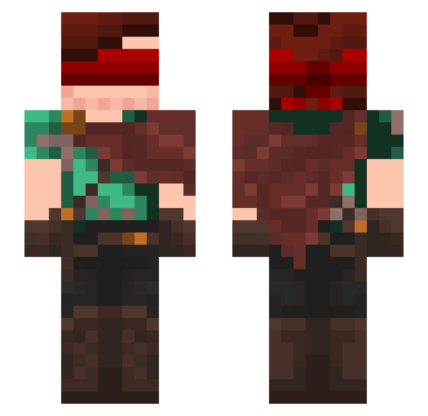 sp1ki Minecraft skin, front and back view