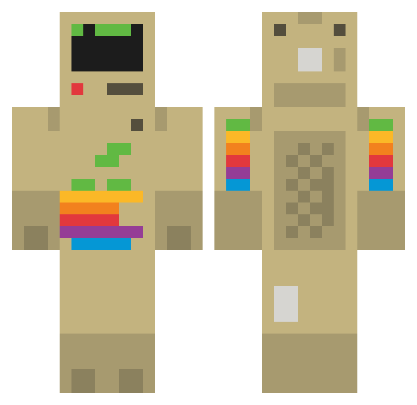 macman64 Minecraft skin, front and back view