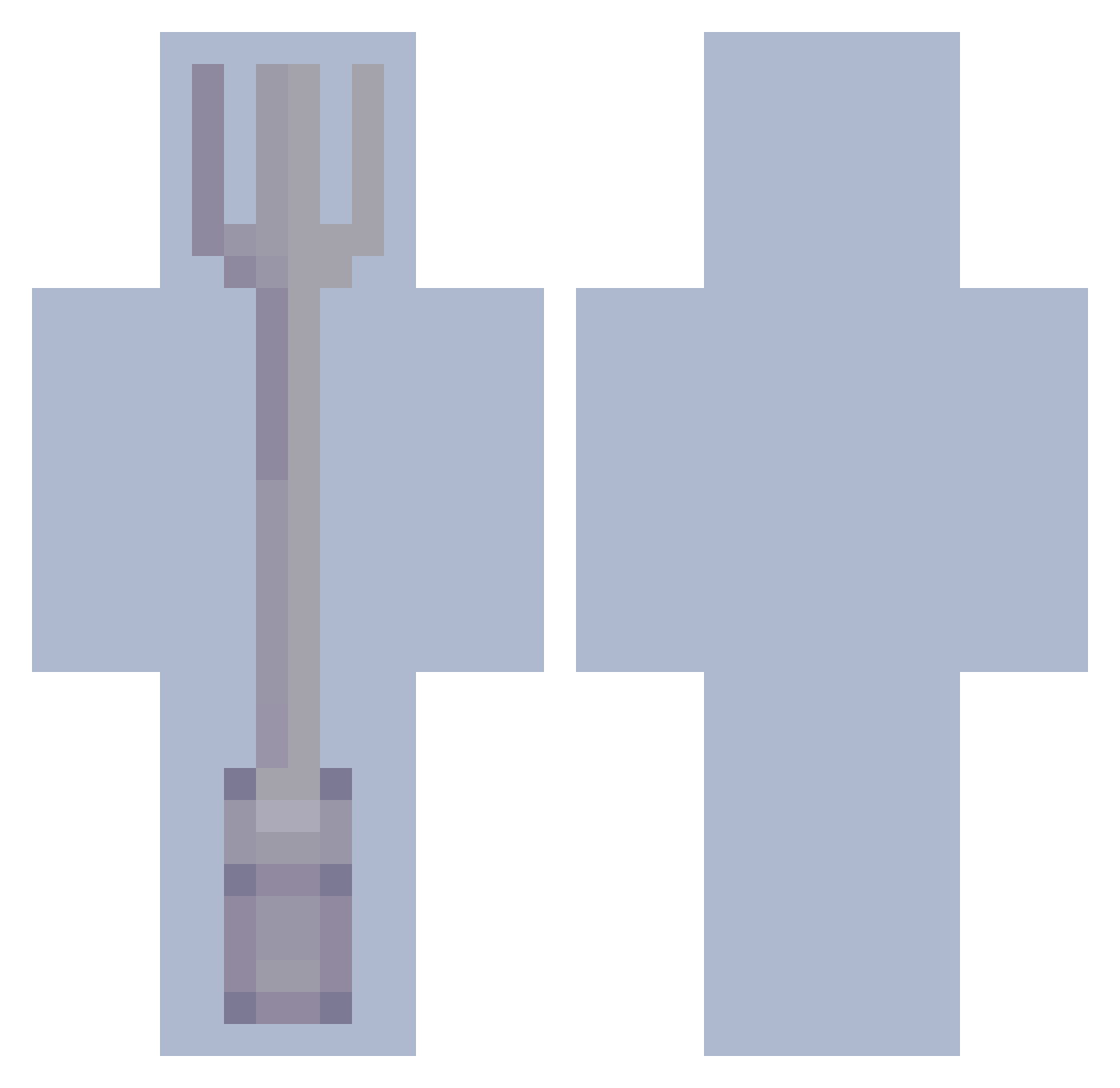TheForkMIPIS Minecraft skin, front and back view