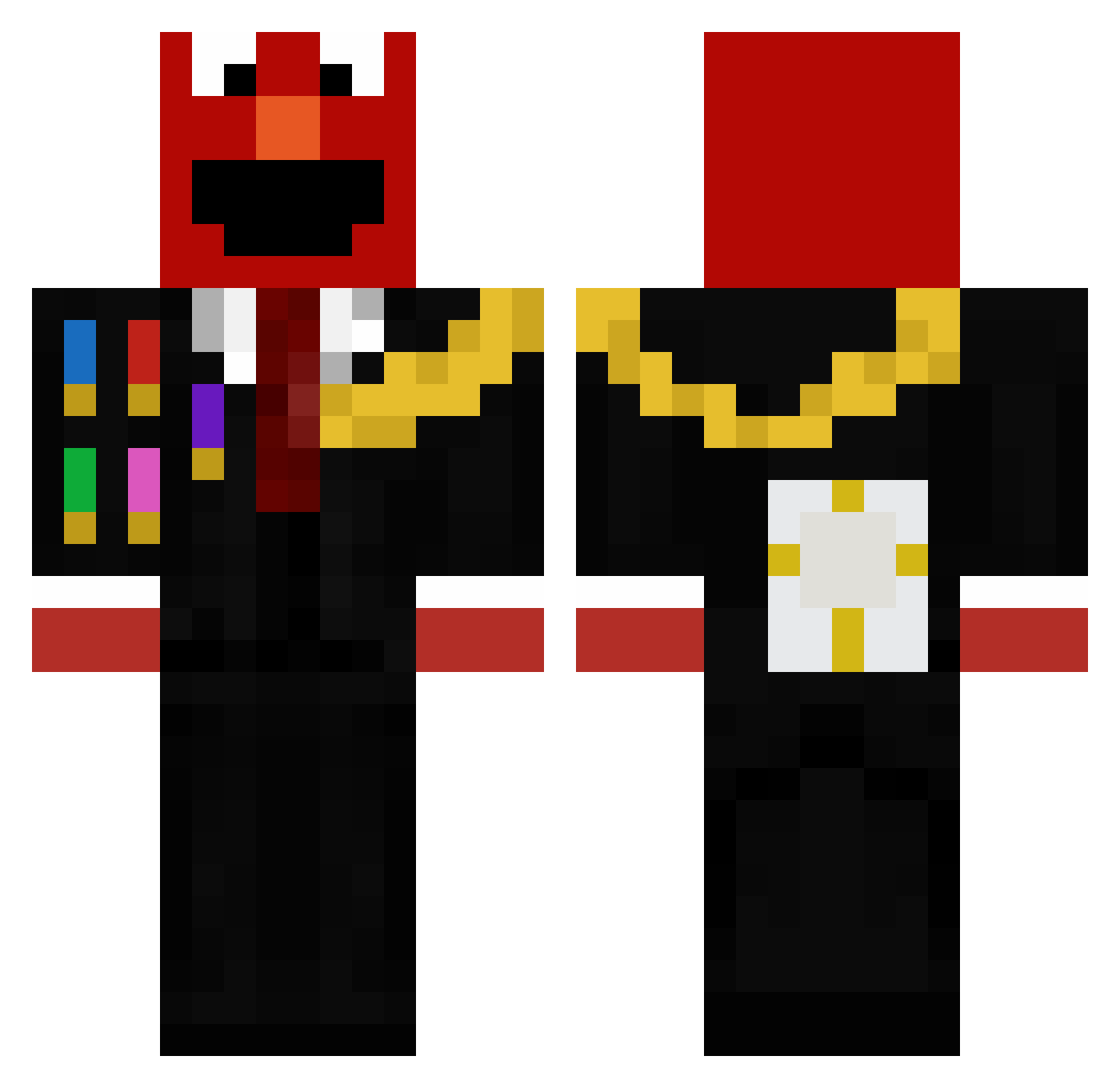 jetgat Minecraft skin, front and back view