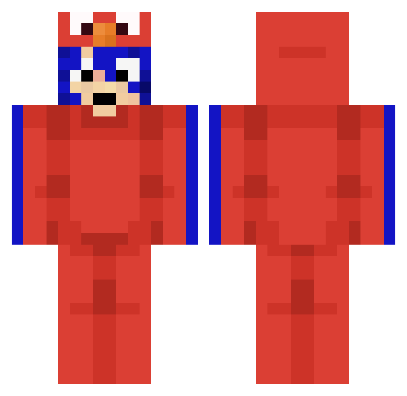 PlatinumBEX Minecraft skin, front and back view