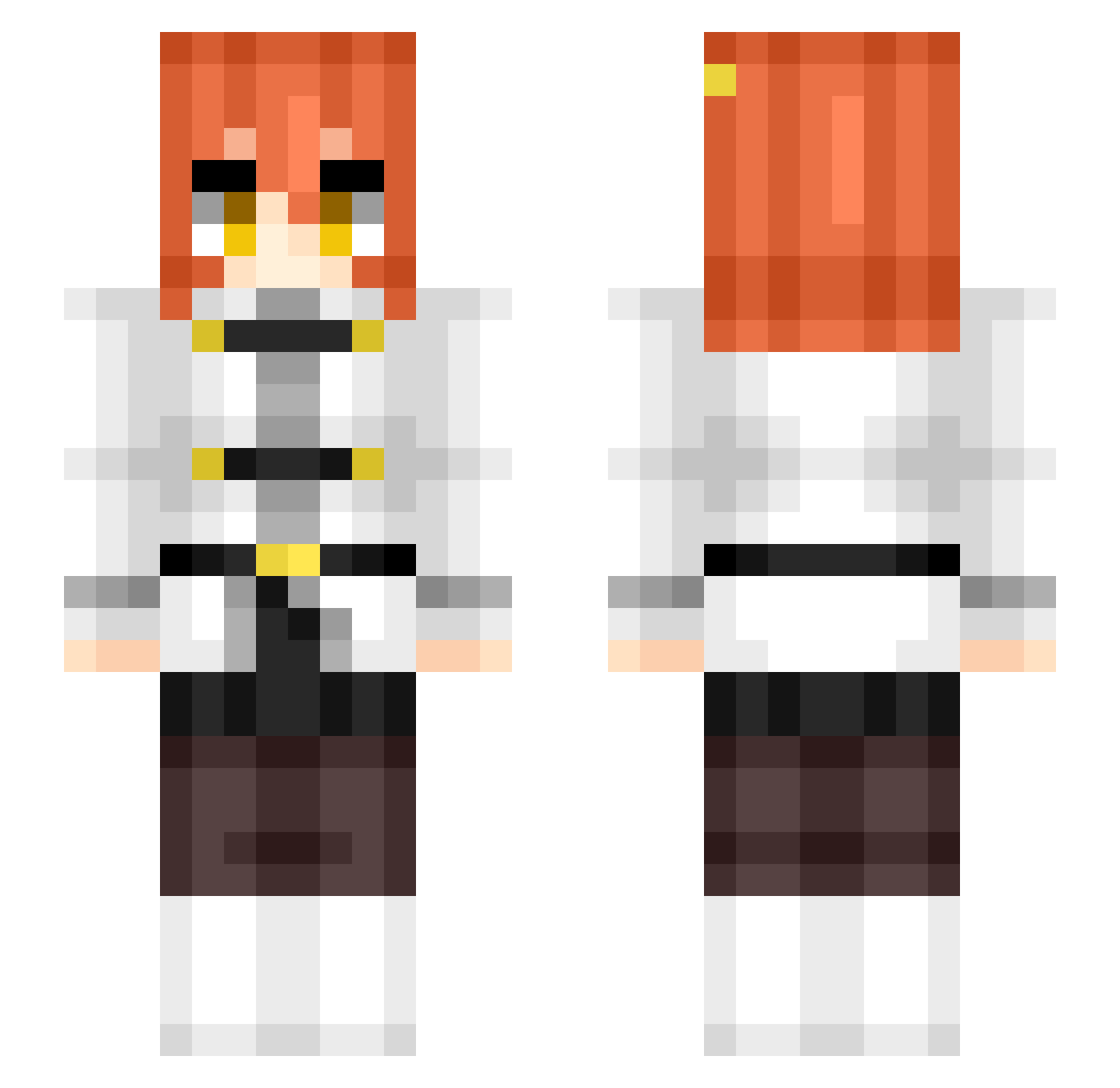 Zoe6777 Minecraft skin, front and back view