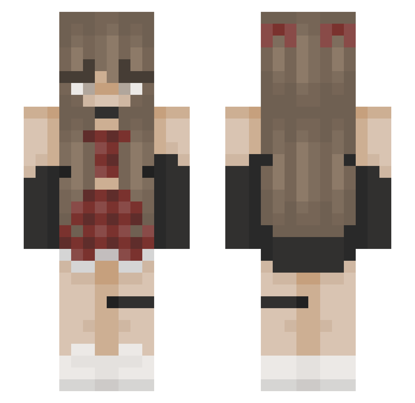 Pupoouo Minecraft skin, front and back view