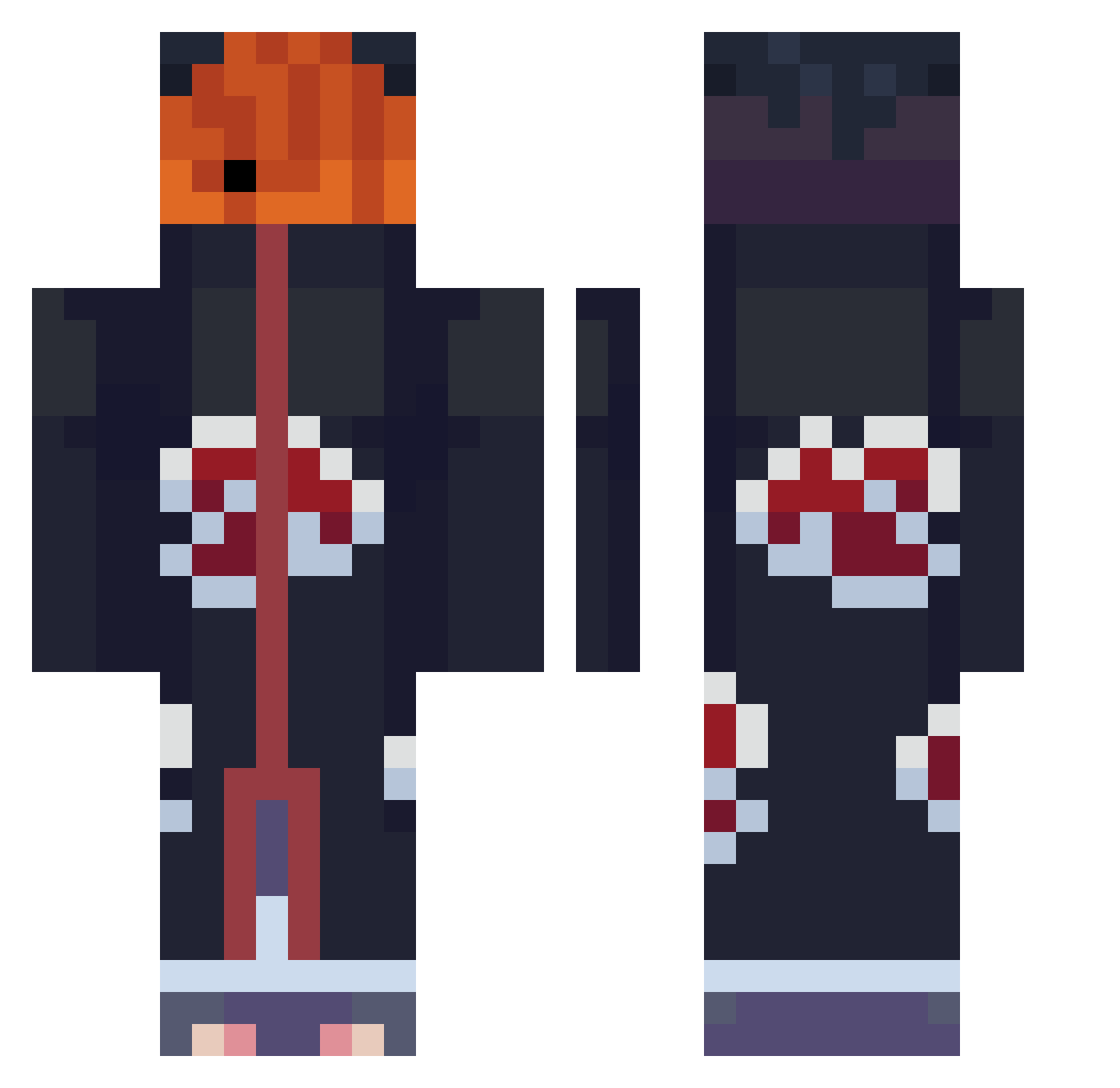 BodyParYz Minecraft skin, front and back view