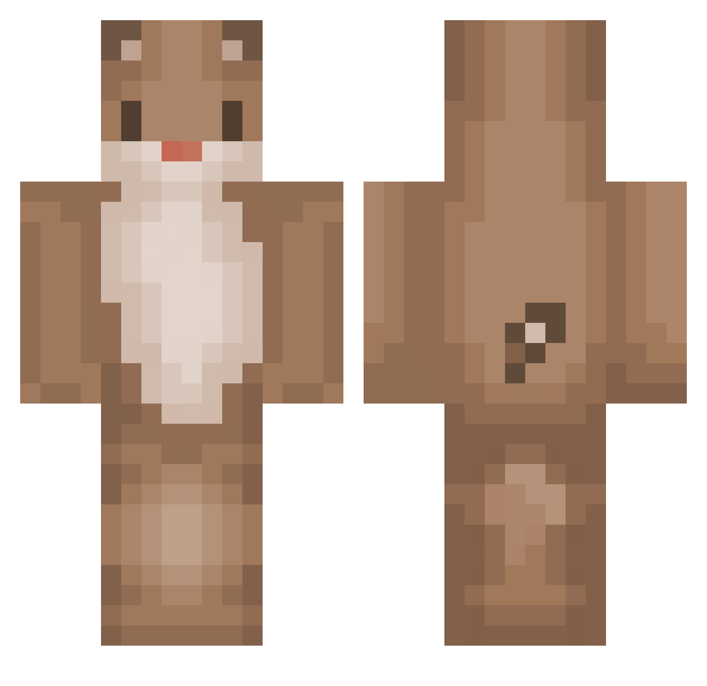 BBO_CHACHA Minecraft skin, front and back view