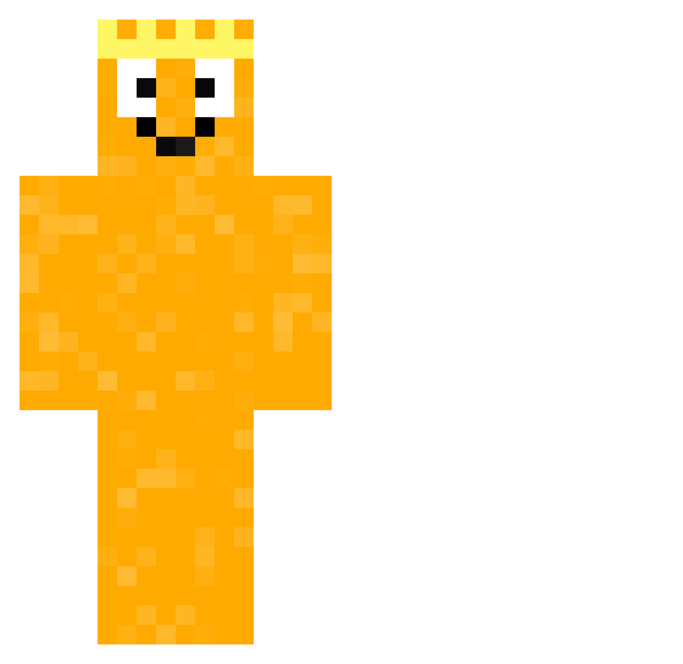 Kingnopco2 Minecraft skin, front and back view