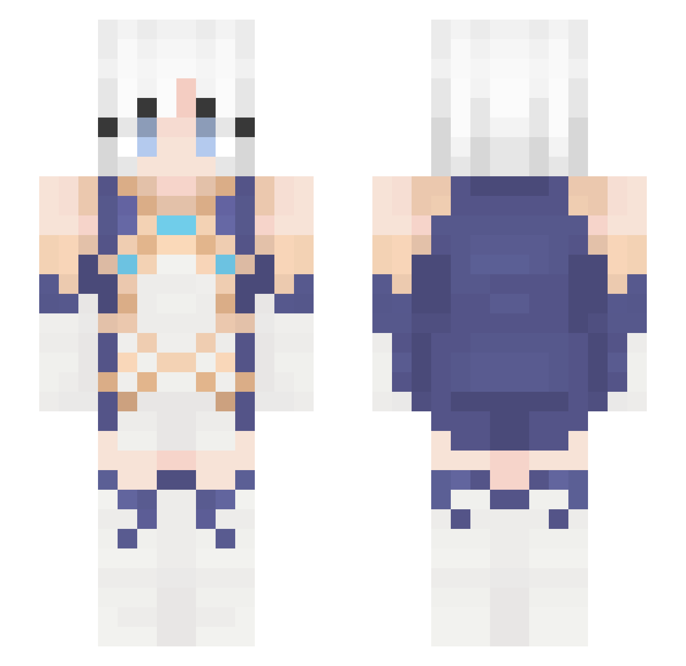 Helestina Minecraft skin, front and back view