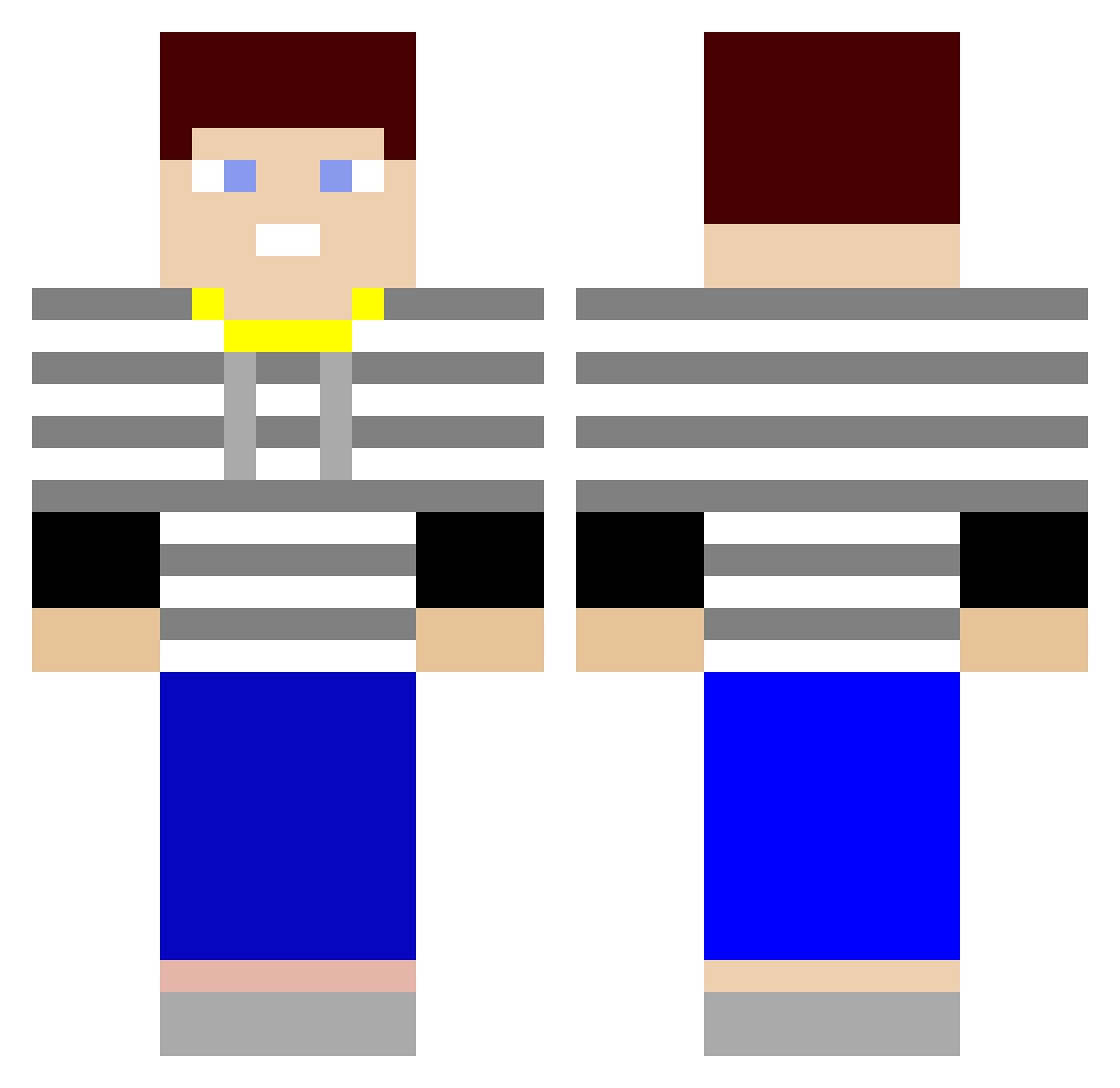 Solarium Minecraft skin, front and back view