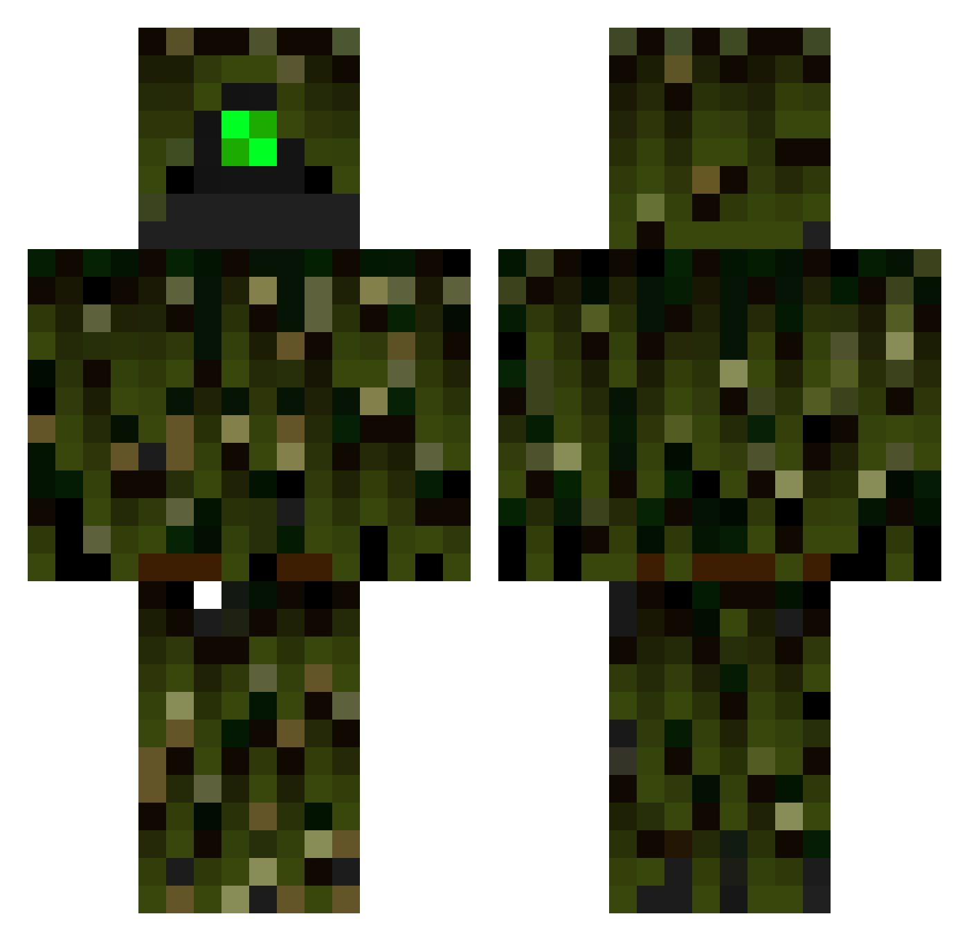 StoreBananer Minecraft skin, front and back view