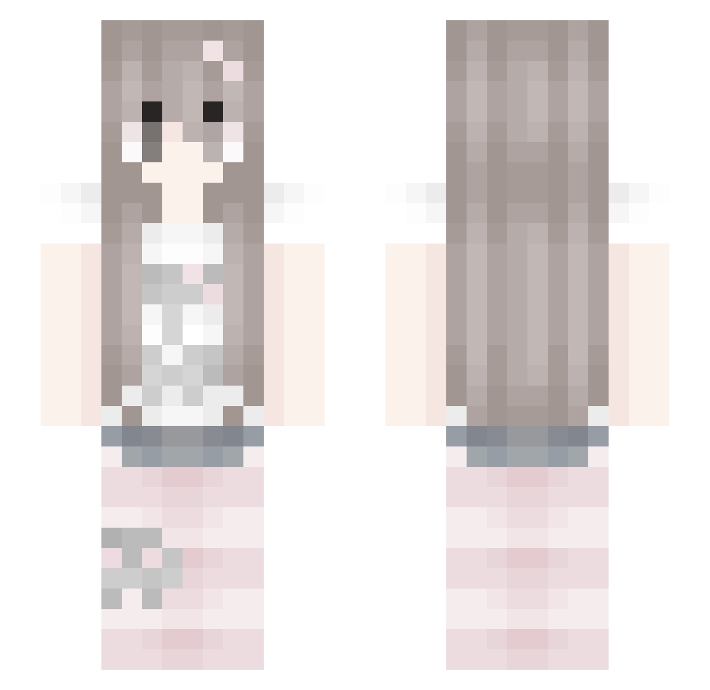 DirgisW Minecraft skin, front and back view