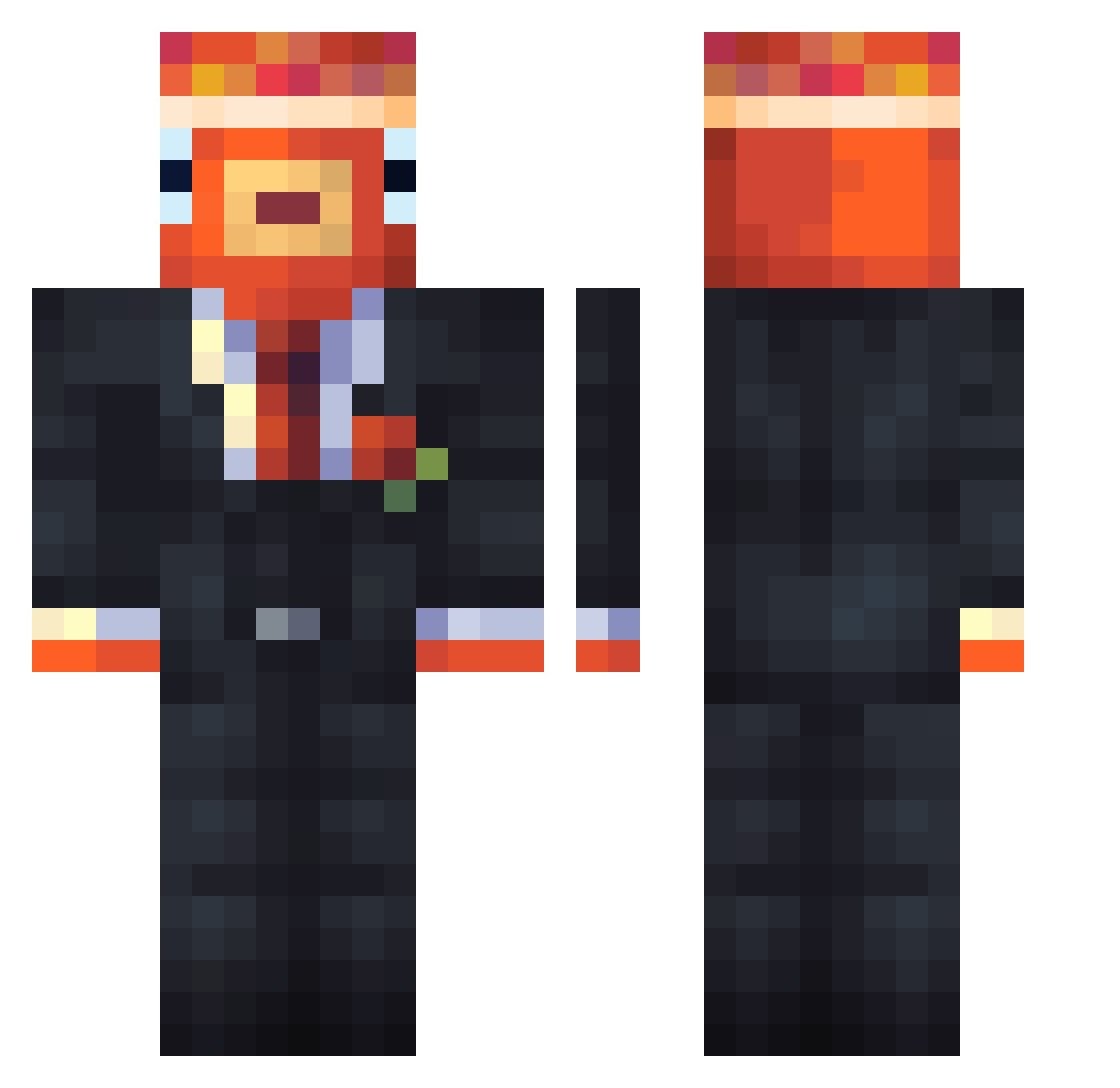 nreddy Minecraft skin, front and back view