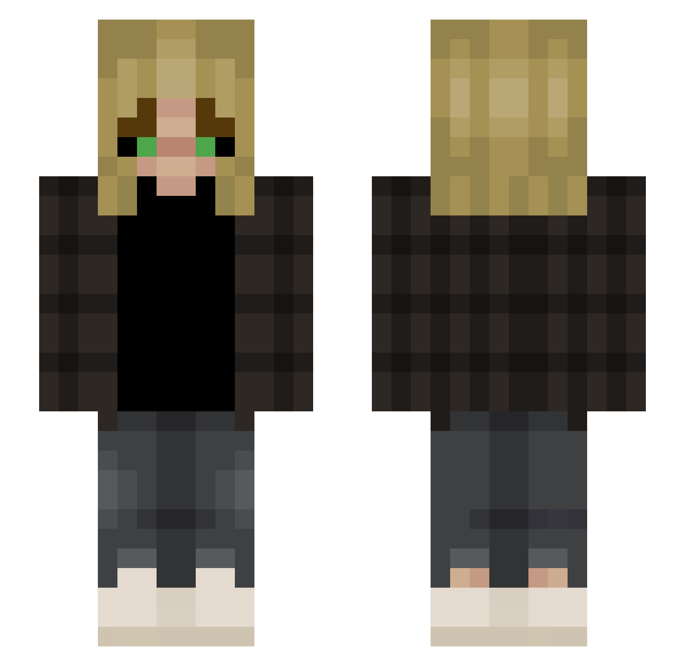 rosedoge Minecraft skin, front and back view