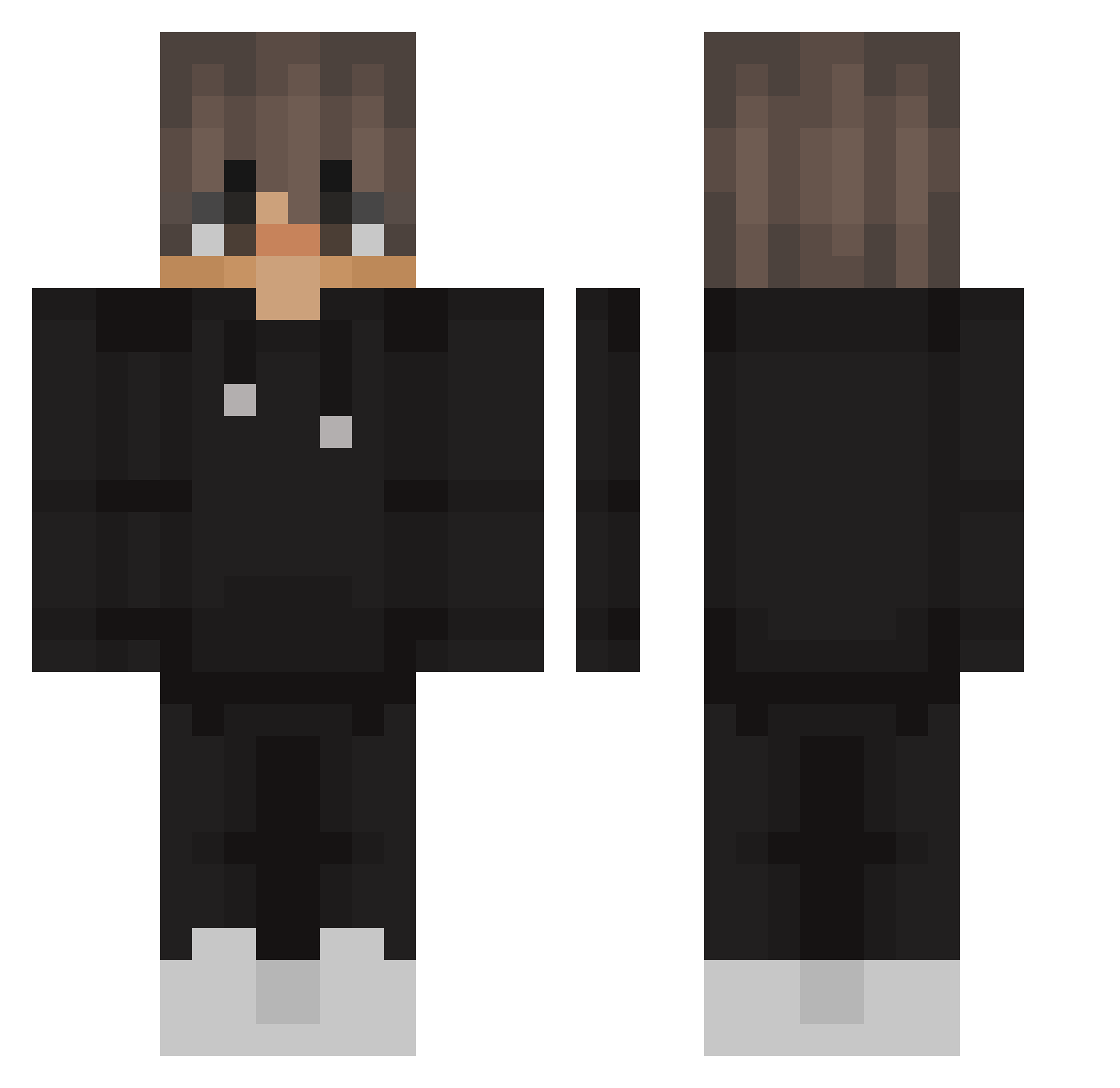 Robert341 Minecraft skin, front and back view