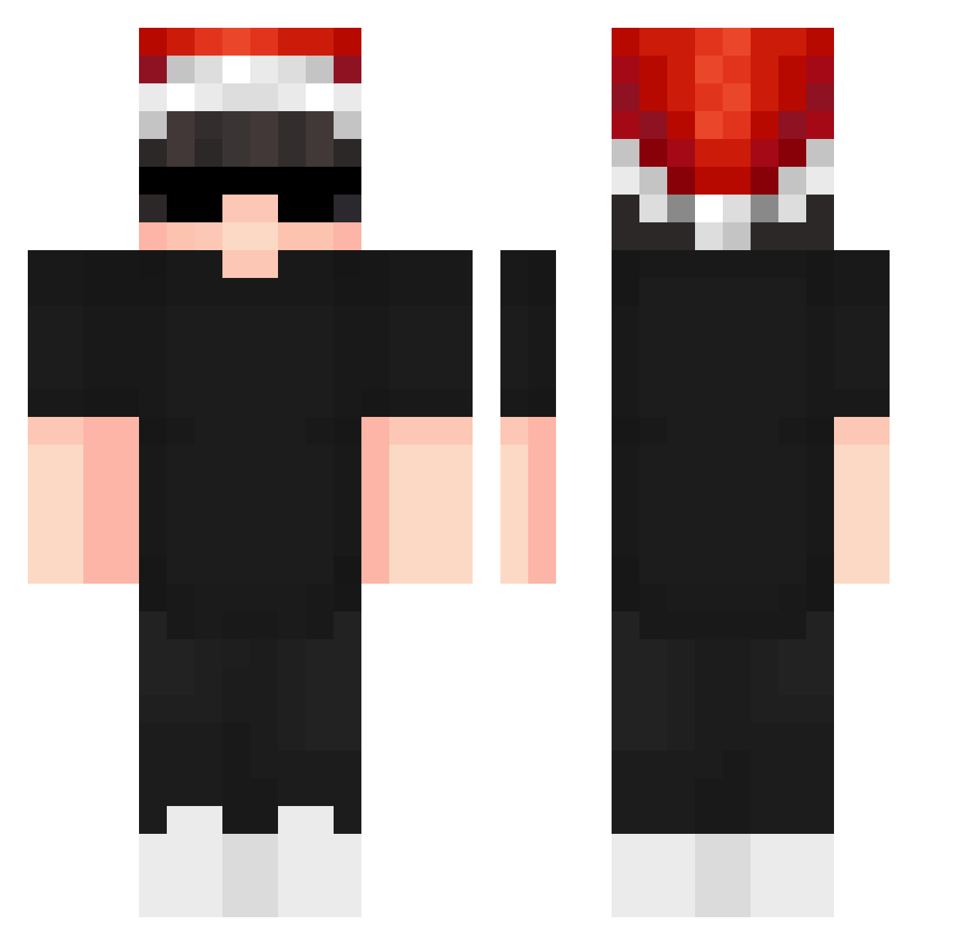 ItzRizeli Minecraft skin, front and back view