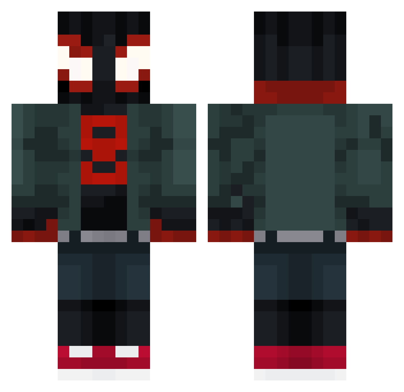 Falaq7 Minecraft skin, front and back view