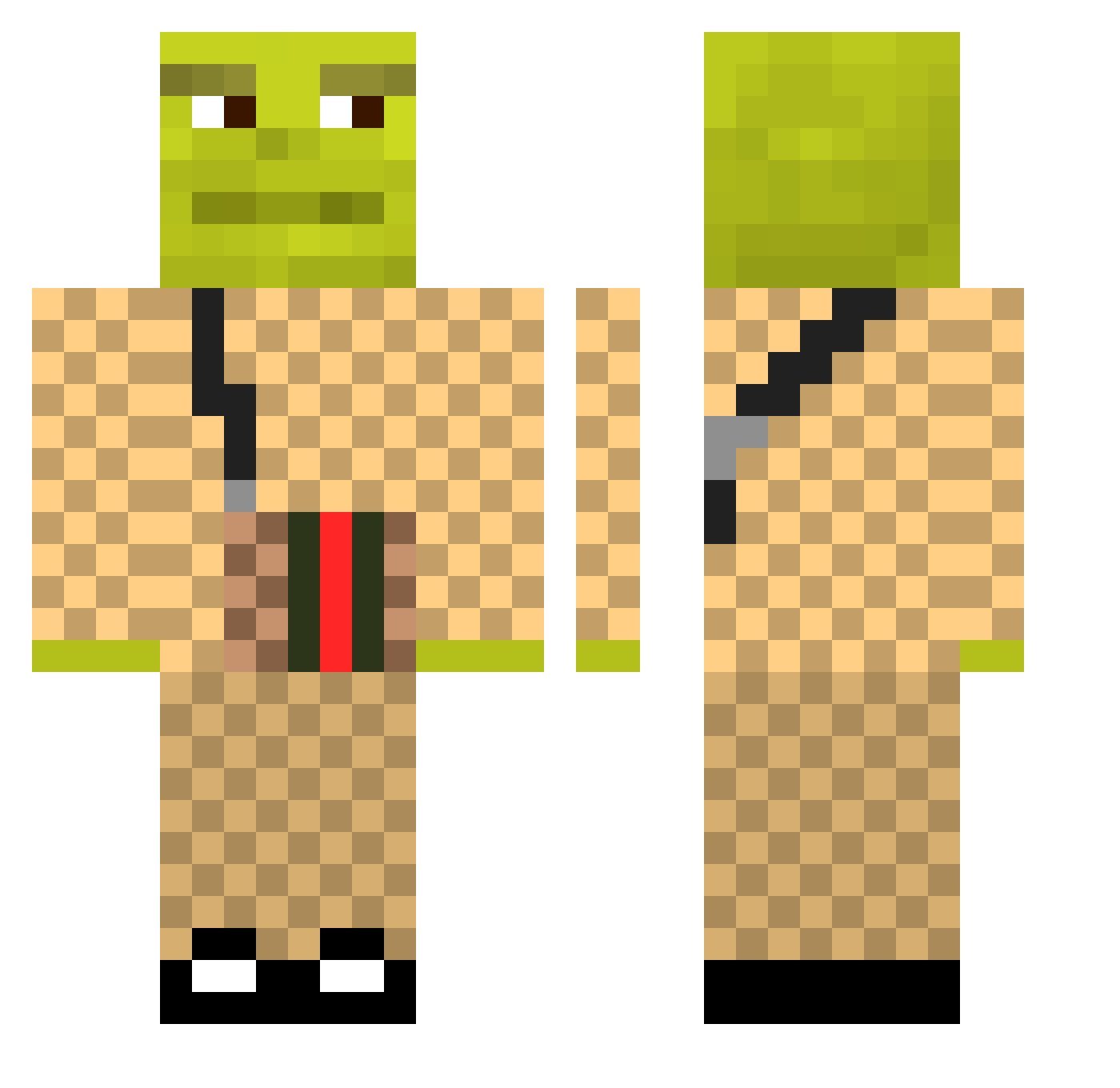 trutruGG Minecraft skin, front and back view