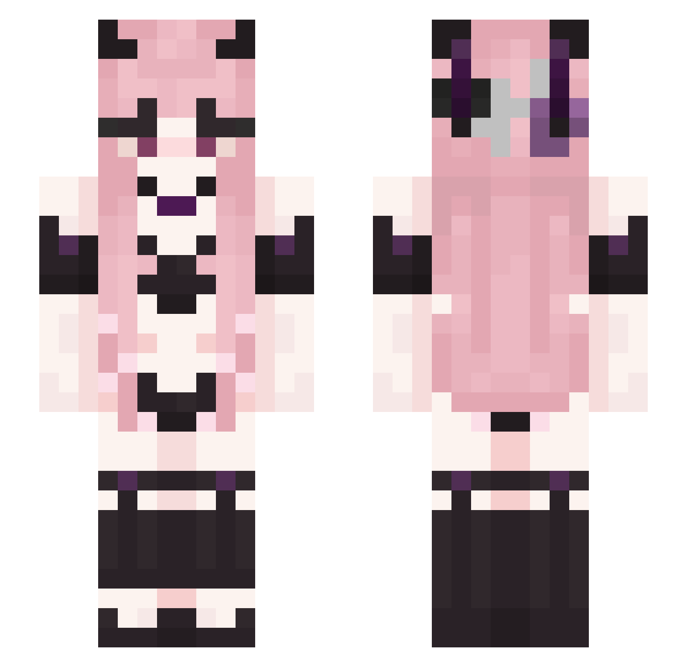 Sirecia Minecraft skin, front and back view