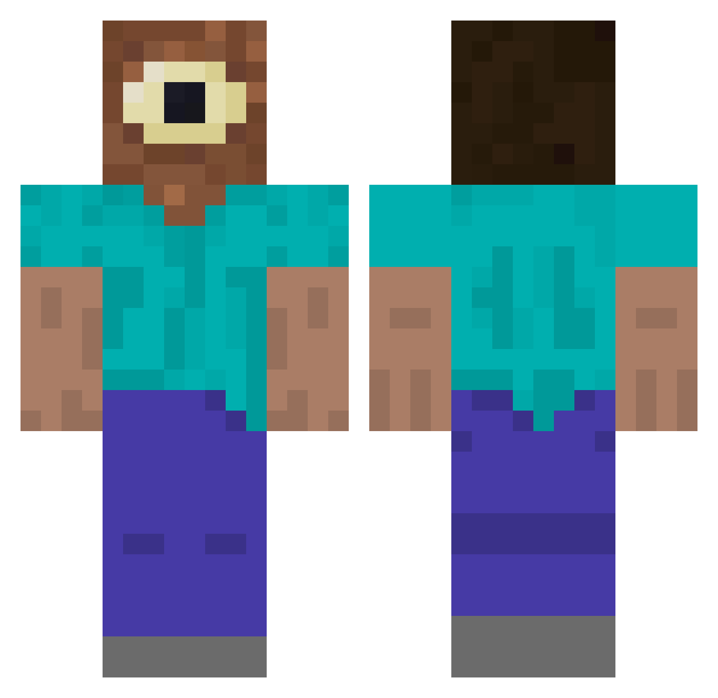 GabeT1000 Minecraft skin, front and back view