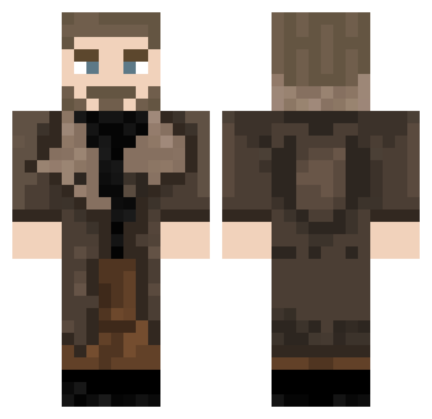 Amphibiotic Minecraft skin, front and back view