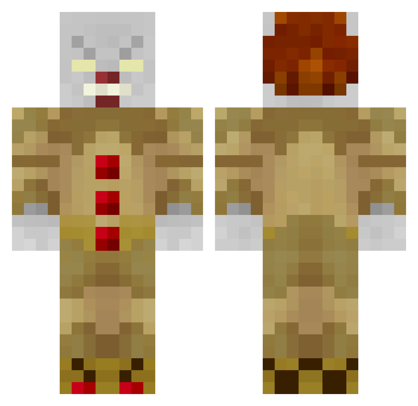 Sidler Minecraft skin, front and back view