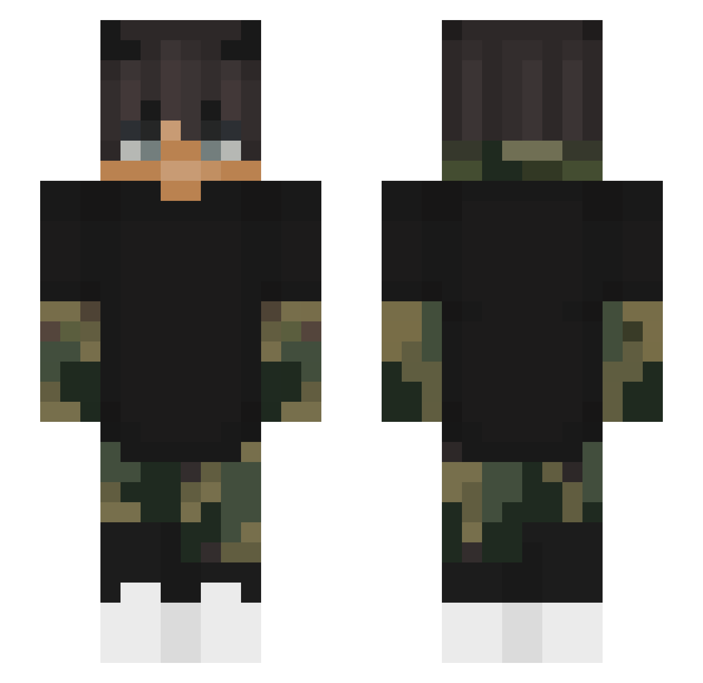 Qeaou Minecraft skin, front and back view
