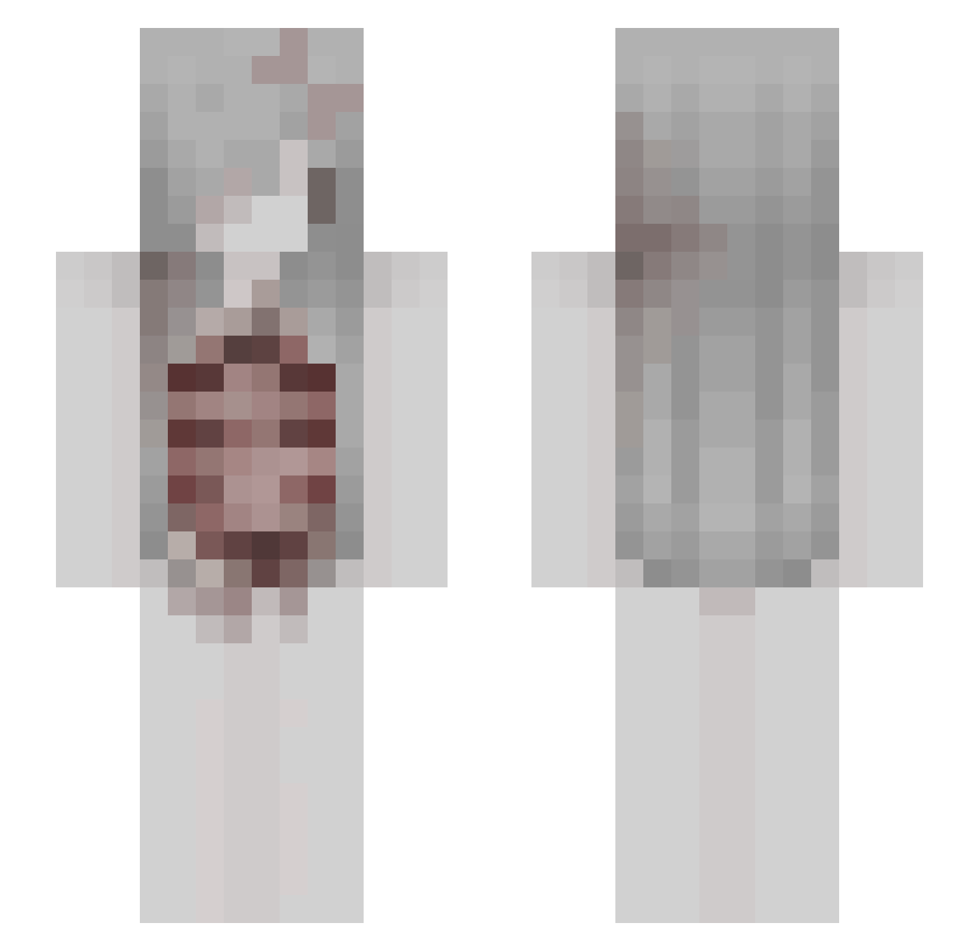 emah Minecraft skin, front and back view