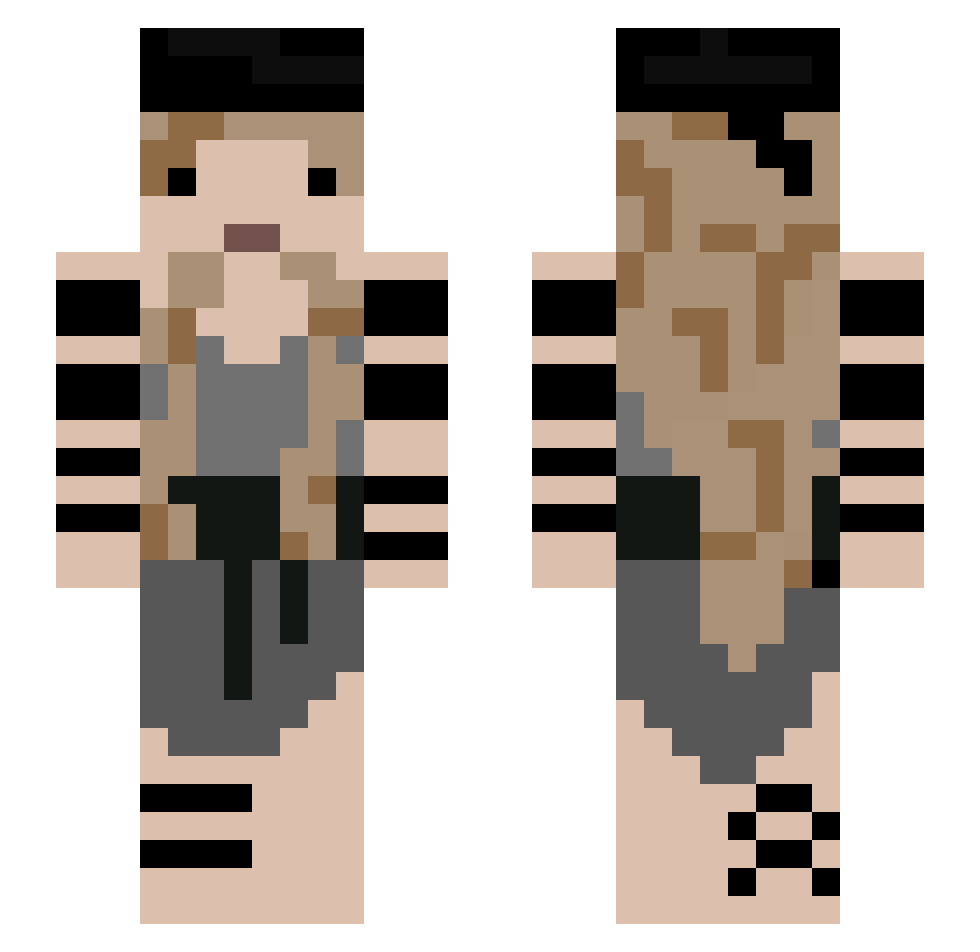 Isy_123 Minecraft skin, front and back view