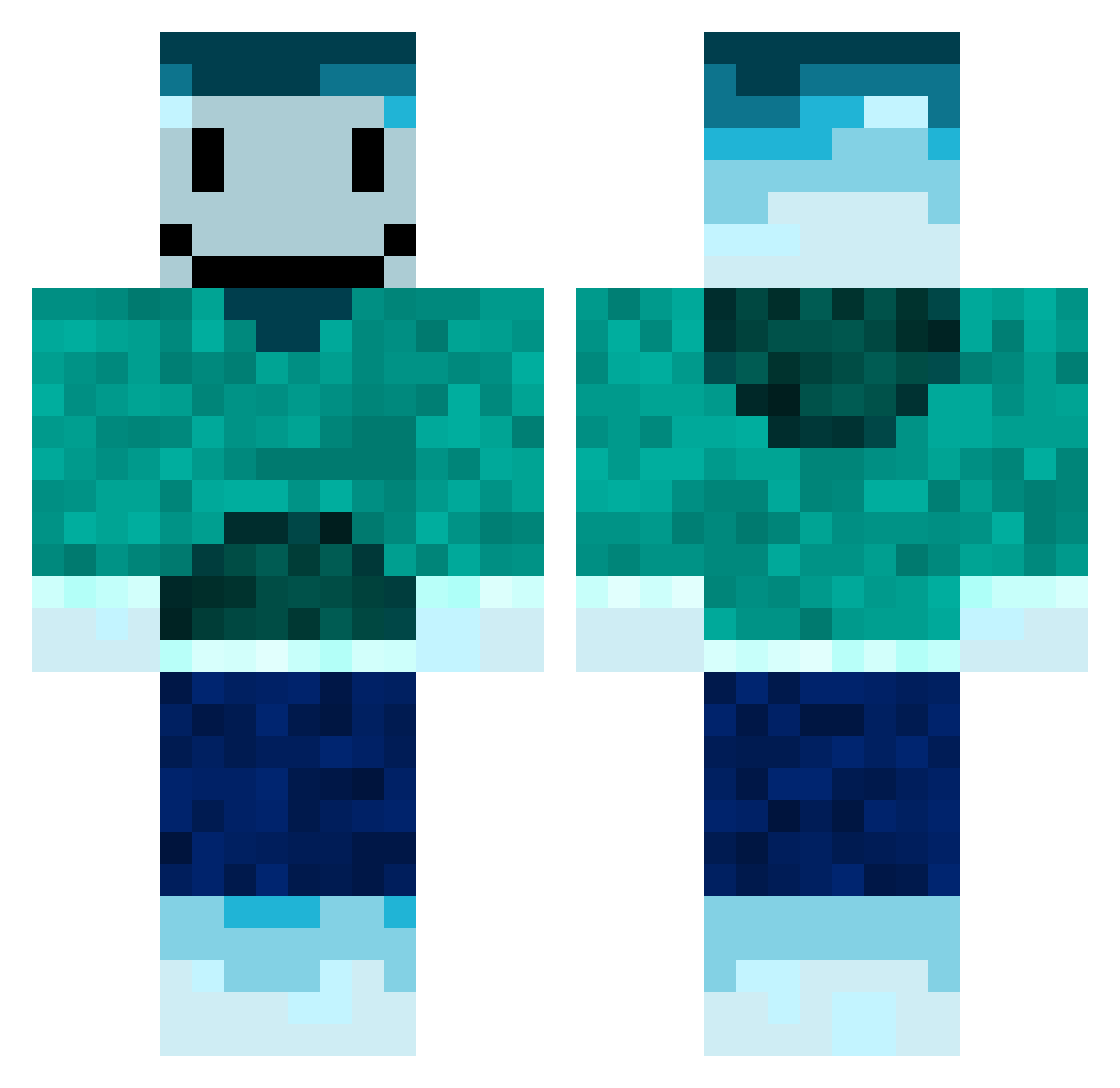 SebdacoconutMC Minecraft skin, front and back view