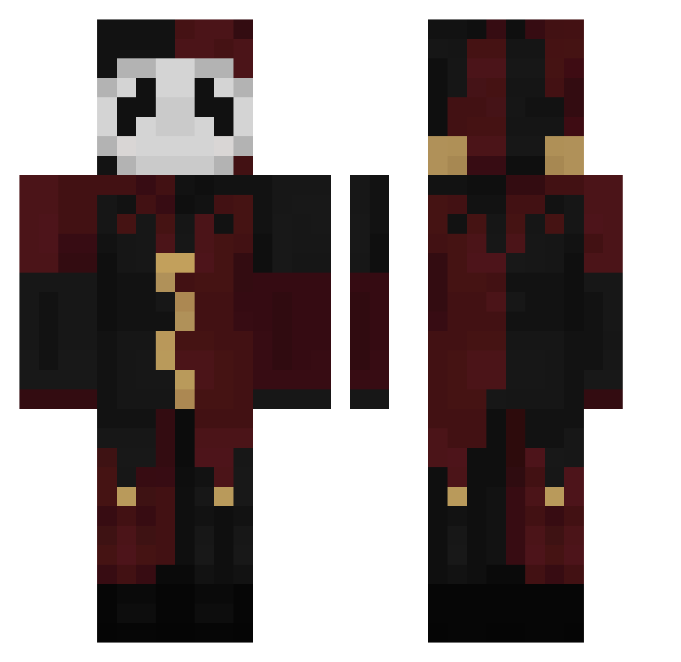 SpringTrap121125 Minecraft skin, front and back view