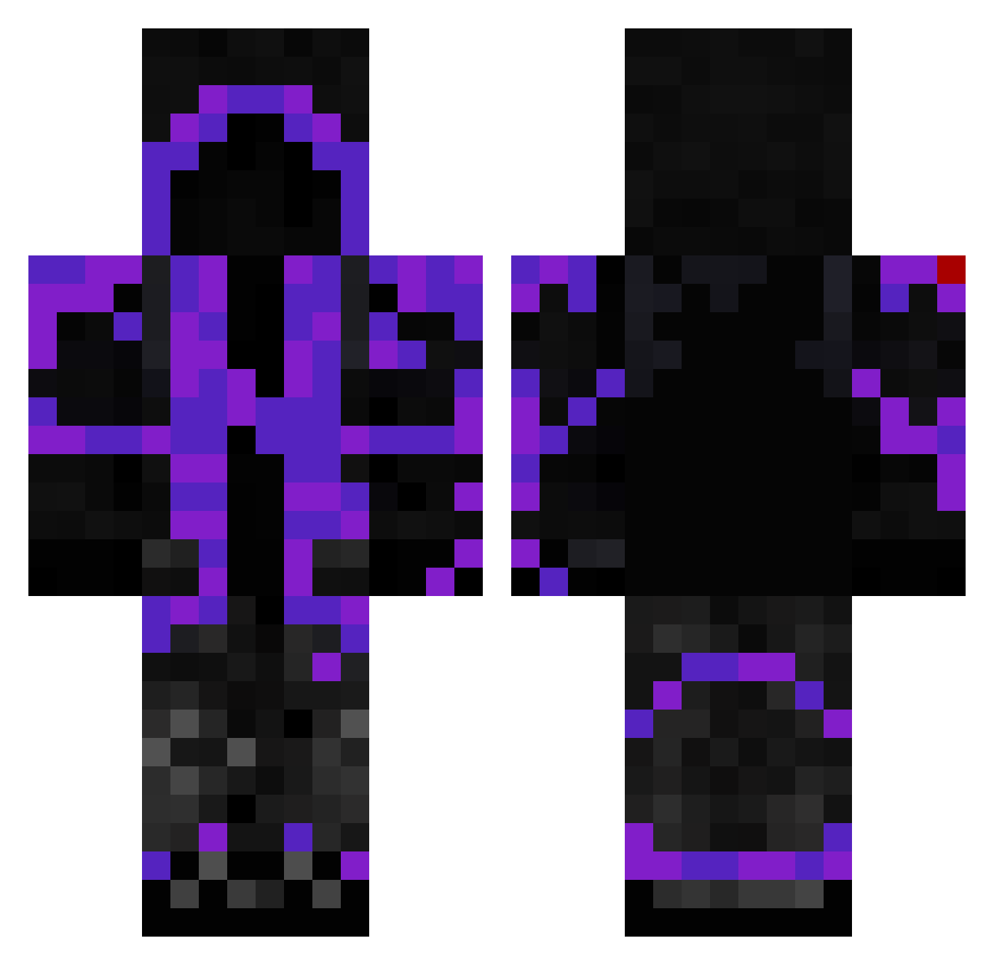 SuraX6 Minecraft skin, front and back view