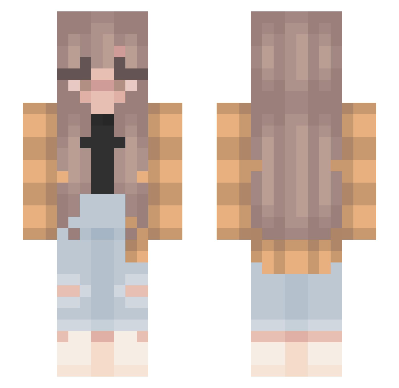 Thy Minecraft skin, front and back view