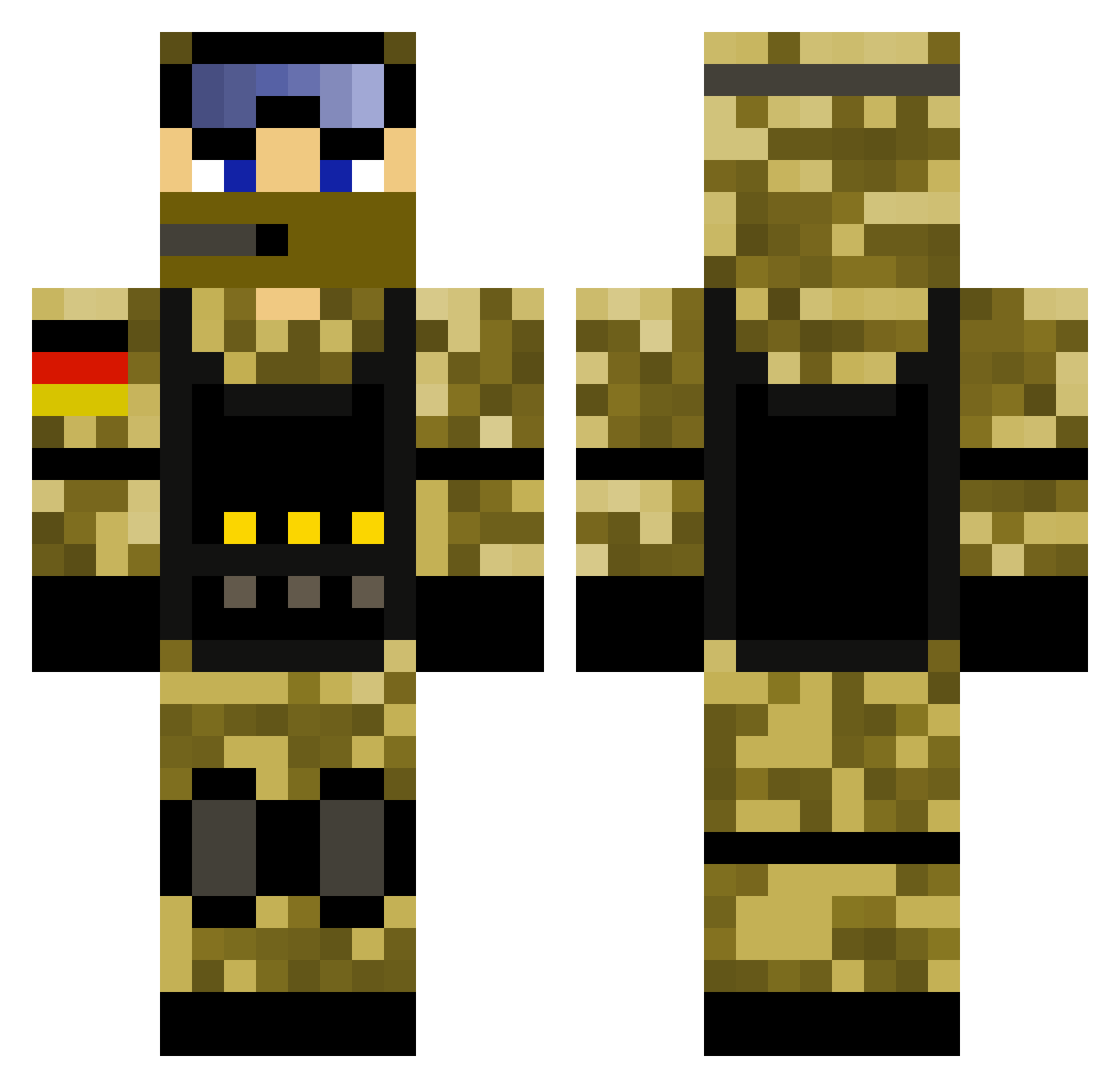 xXEntity303Xx Minecraft skin, front and back view
