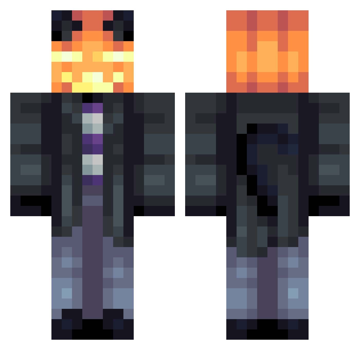 Horixxen Minecraft skin, front and back view