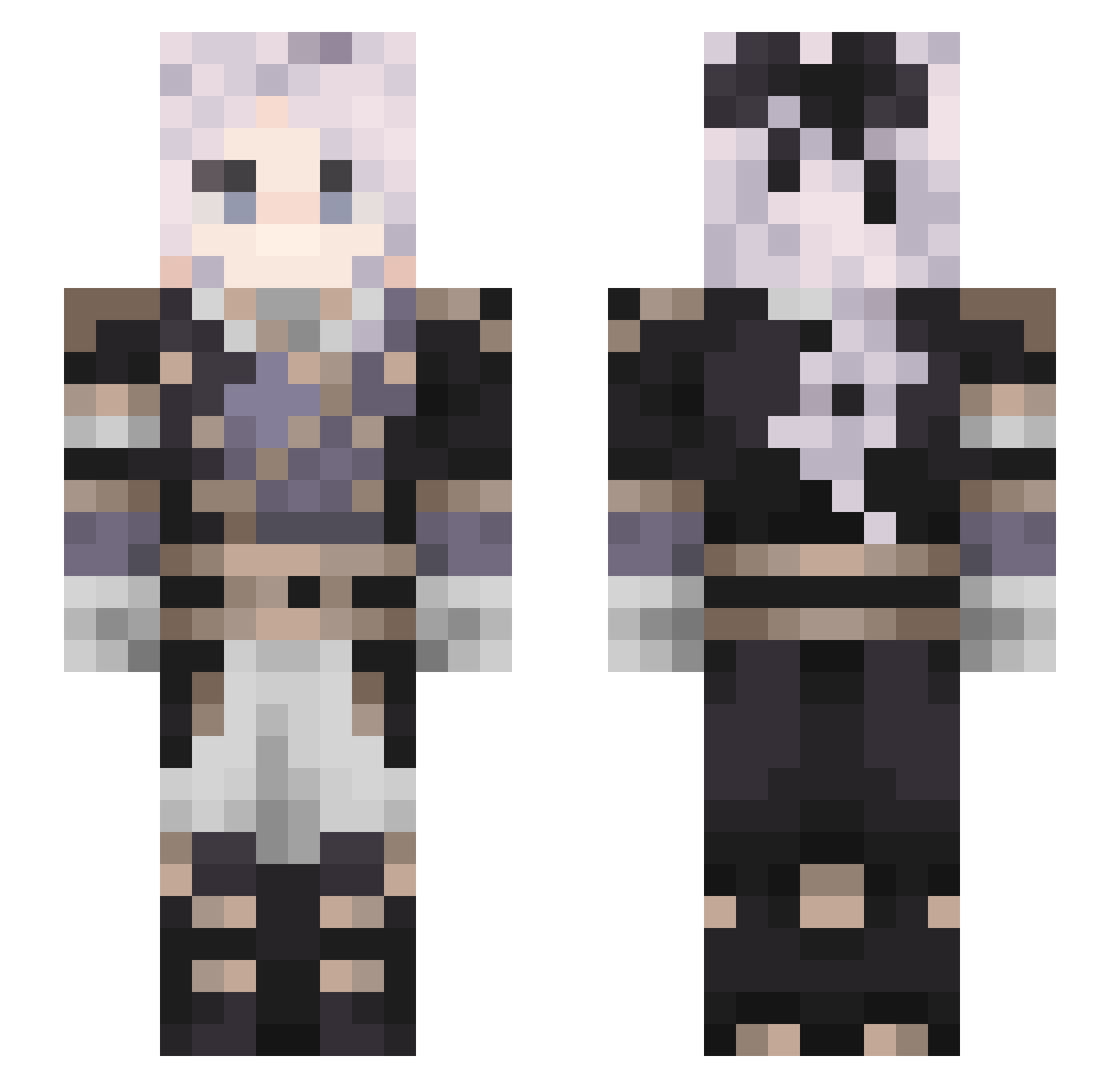 Luna_Blau Minecraft skin, front and back view