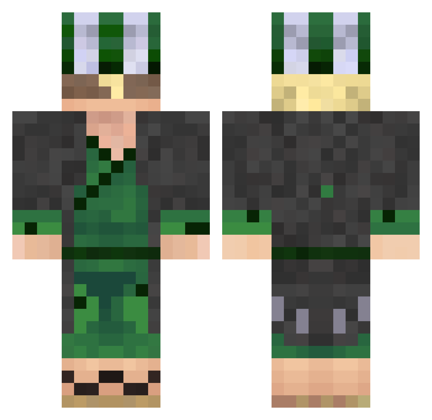 Ankyuu Minecraft skin, front and back view