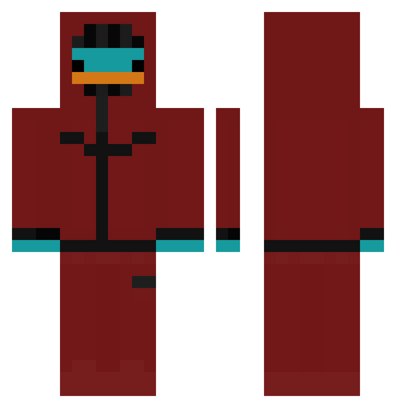 posterise Minecraft skin, front and back view