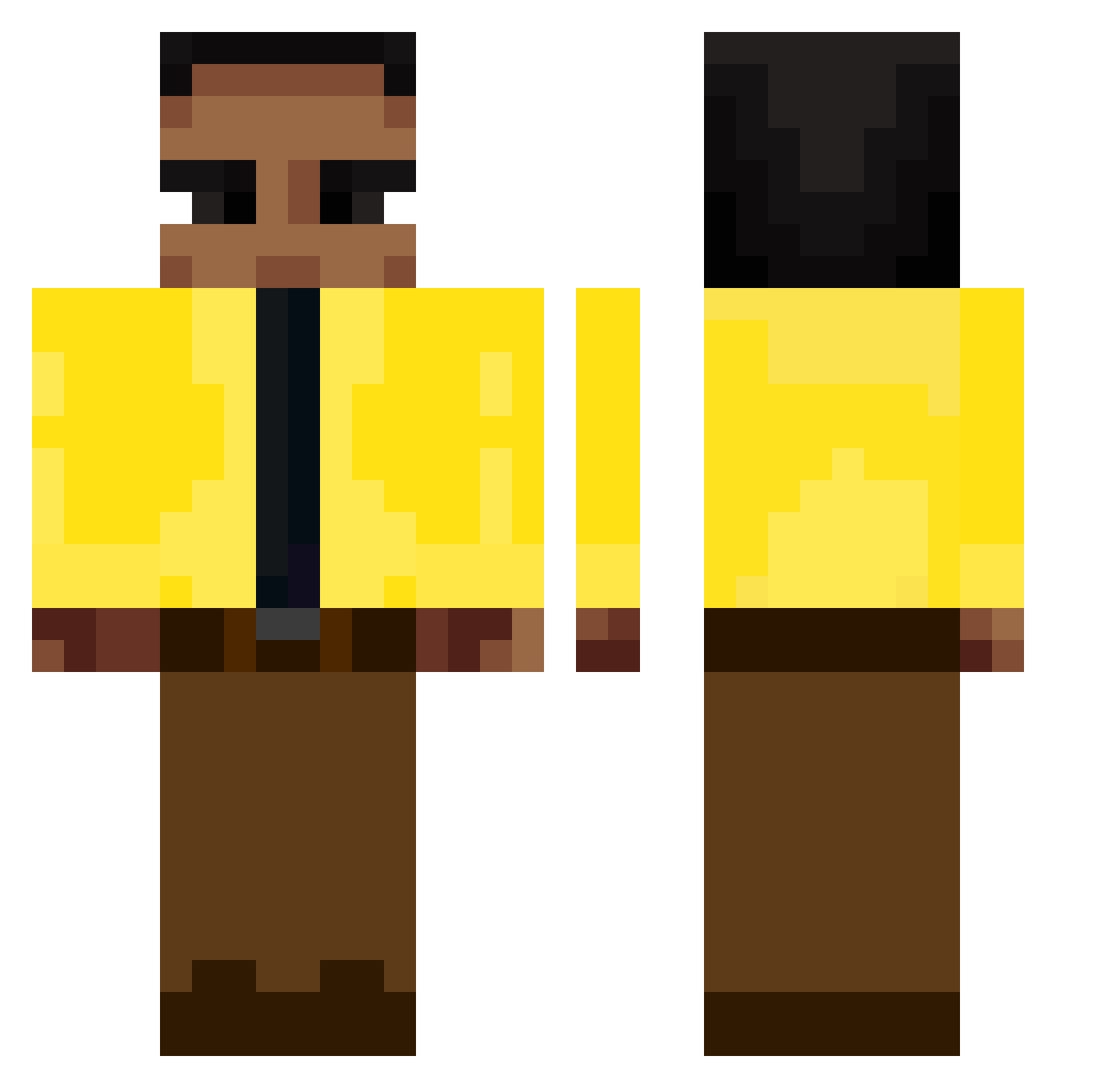 sk8 Minecraft skin, front and back view