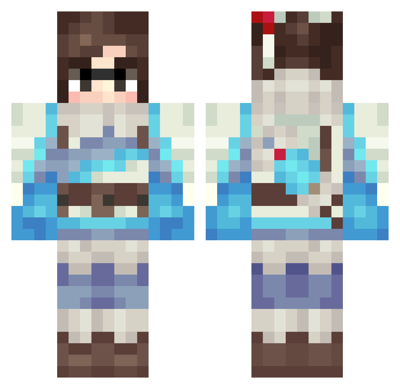 hampterdroid Minecraft skin, front and back view