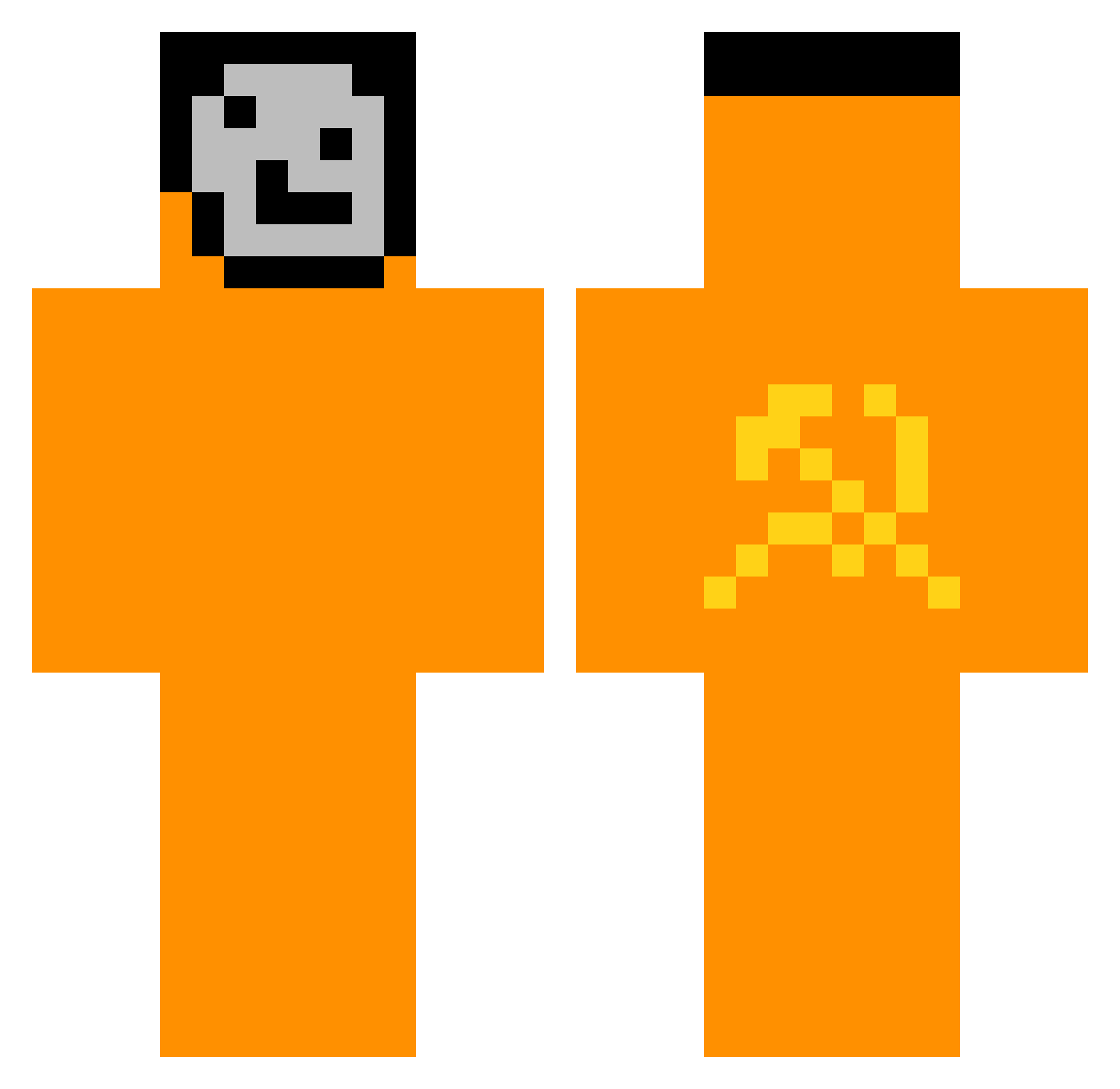 Infatigable Minecraft skin, front and back view