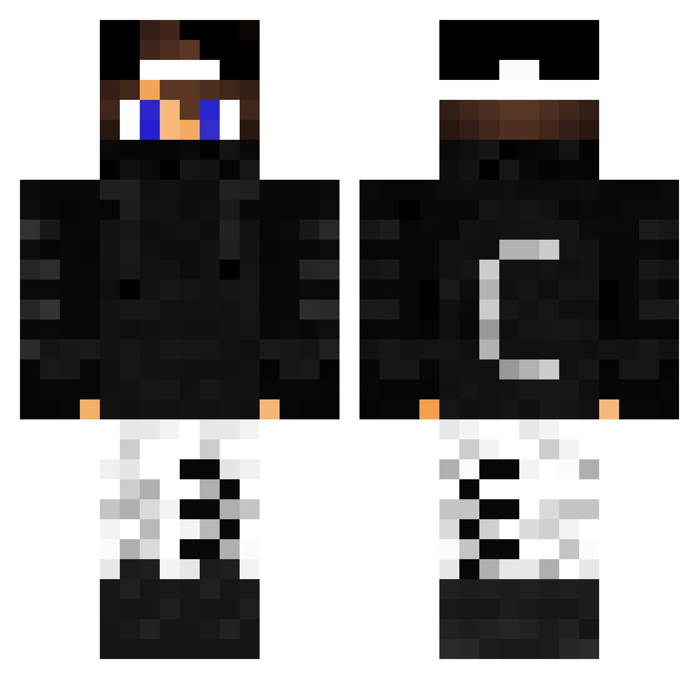 sebi6677 Minecraft skin, front and back view