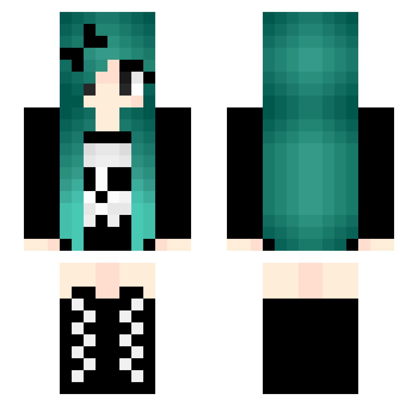 Zyuko Minecraft skin, front and back view