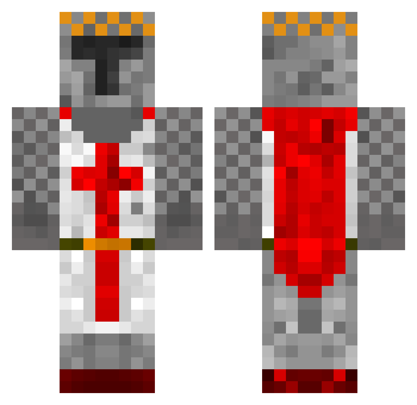 WishlPromt Minecraft skin, front and back view
