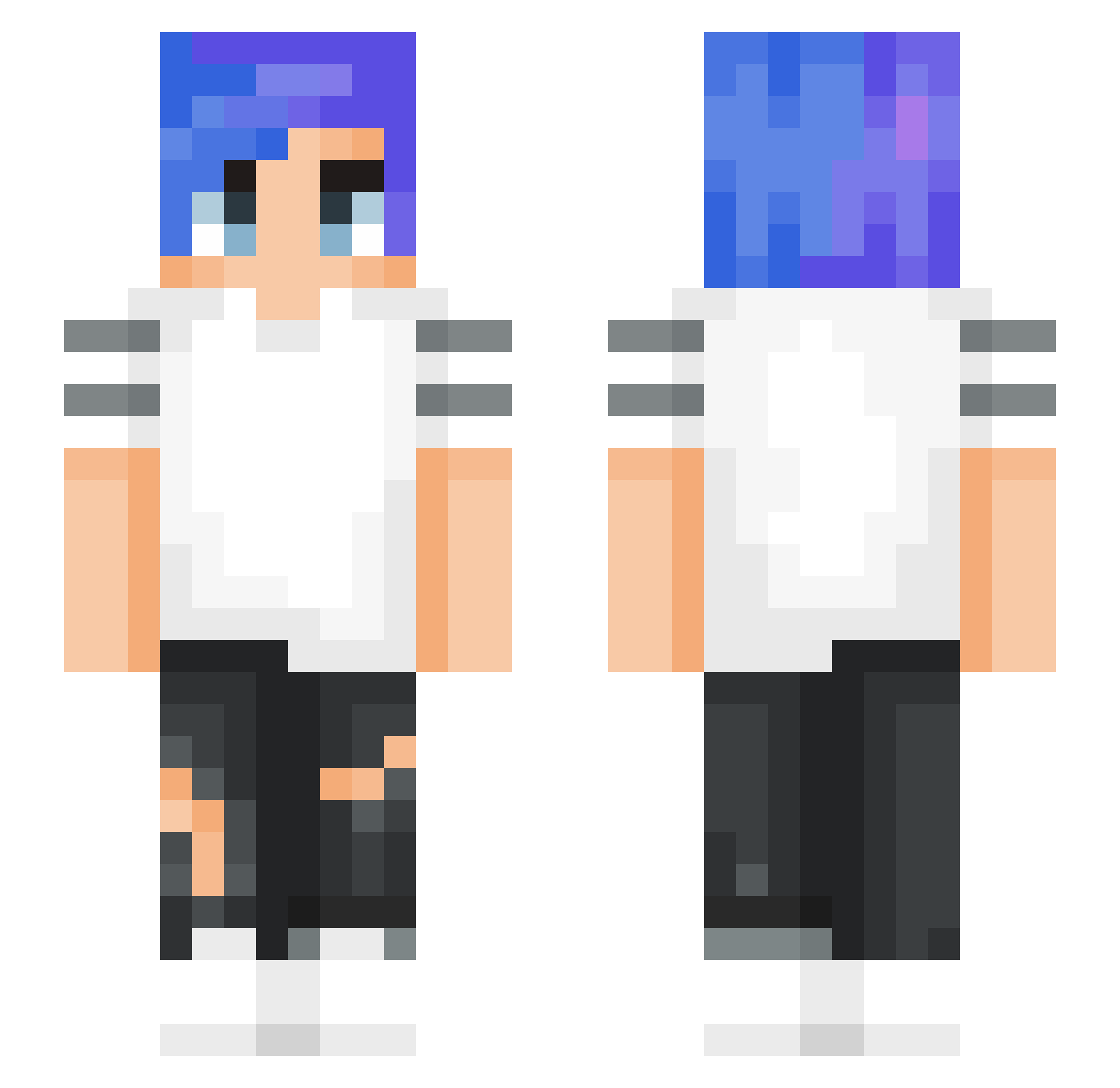 Turner Minecraft skin, front and back view
