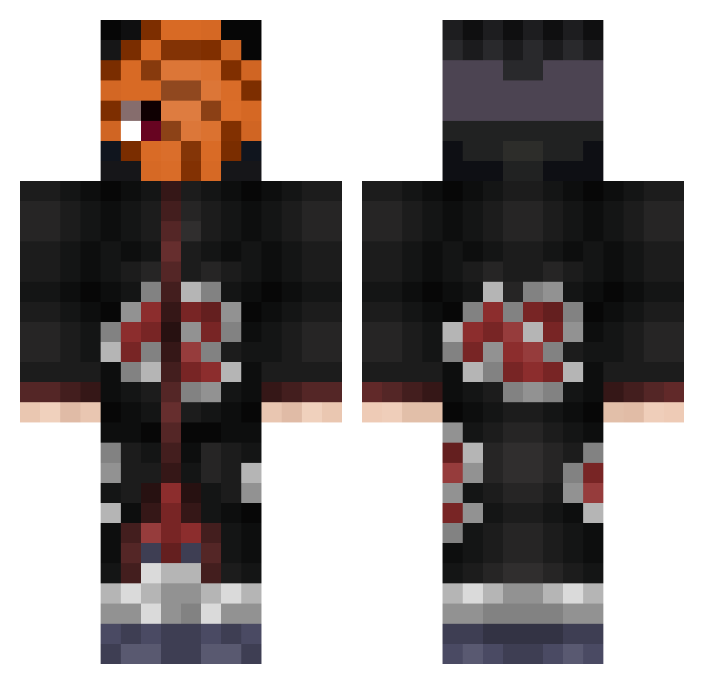 ValidRoyal Minecraft skin, front and back view