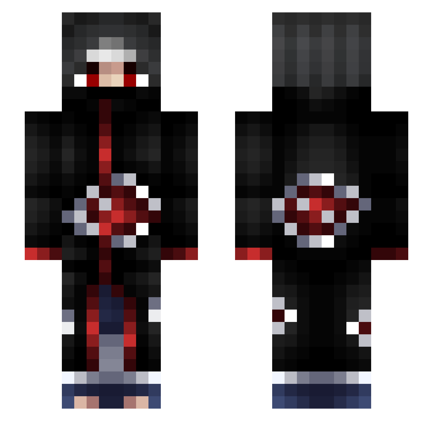 XK72Master Minecraft skin, front and back view