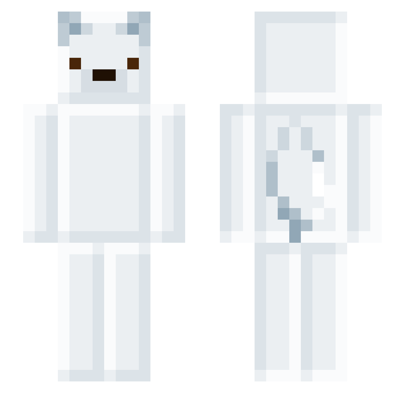 Runi76 Minecraft skin, front and back view