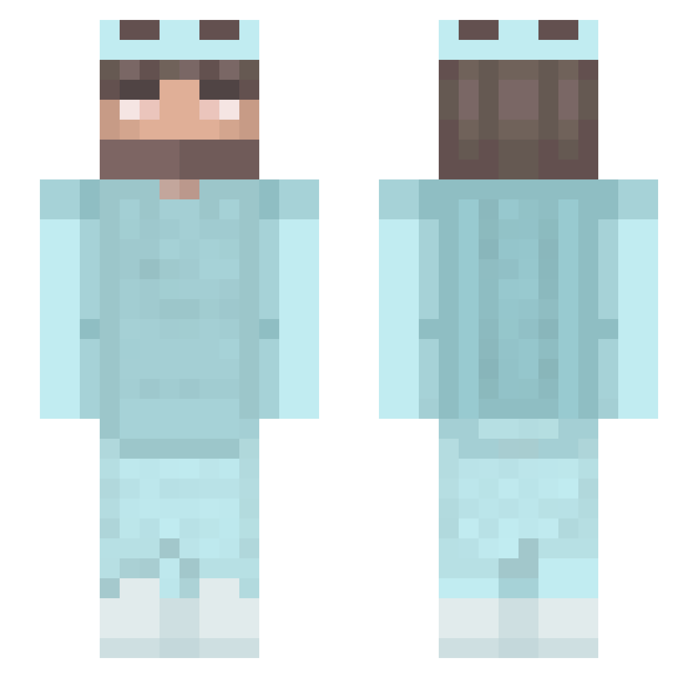 dvccyy Minecraft skin, front and back view